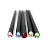 РАДОСТЬ Набор карандашей "Черный рыцарь" с кристаллом Swarovski Цвет: Sun, Peridot, Fireopal, Tanzanit, Red Magma