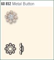 Металлические пуговицы<br>Артикул: 60852<br>Размер кристалла: PP18,SS24<br>Покрытие кристалла: камень без покрытия<br>Задняя часть: C - закрытая<br>Цвет кристаллов: Crystal<br>Артикул кристалла: 1028